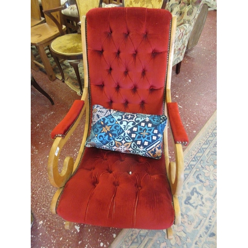 463 - Decorative upholstered slipper rocking chair