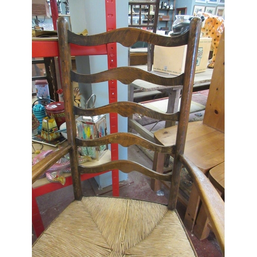 467 - Ladder back rush seated chair