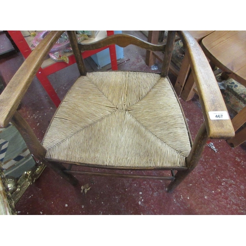 467 - Ladder back rush seated chair