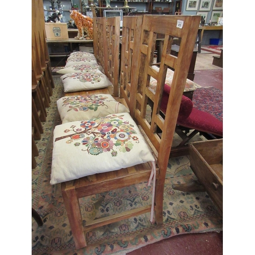 470 - Set of six hardwood dining chairs