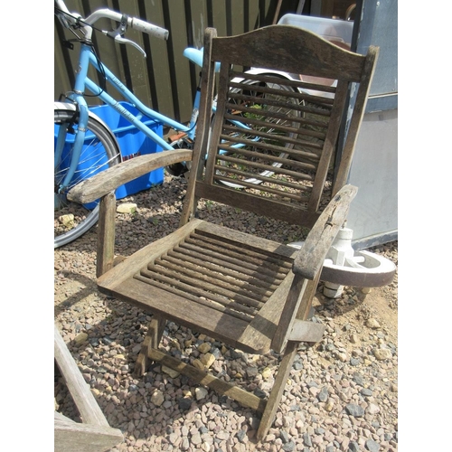 473 - 2 sets of 4 teak garden chairs