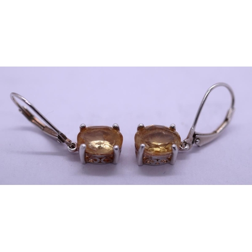 48 - 925 silver and citrine earrings