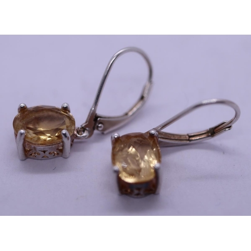 48 - 925 silver and citrine earrings