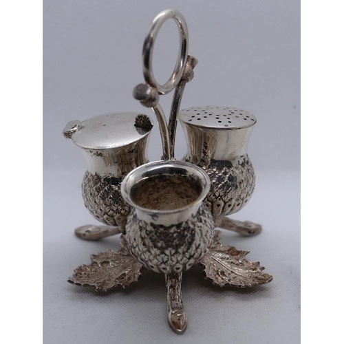 6 - Thistle themed condiment set