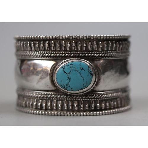 68 - Silver buckle bangle, hallmarked London 1945, and 1 Tibetan silver bangle - Approx gross weight 81g