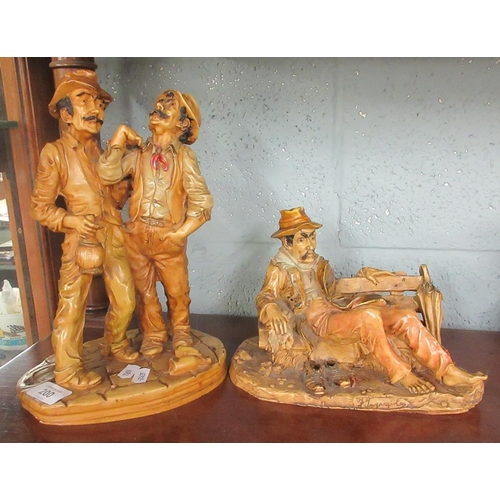 200 - 2 vintage F. Ingargiola resin figurines