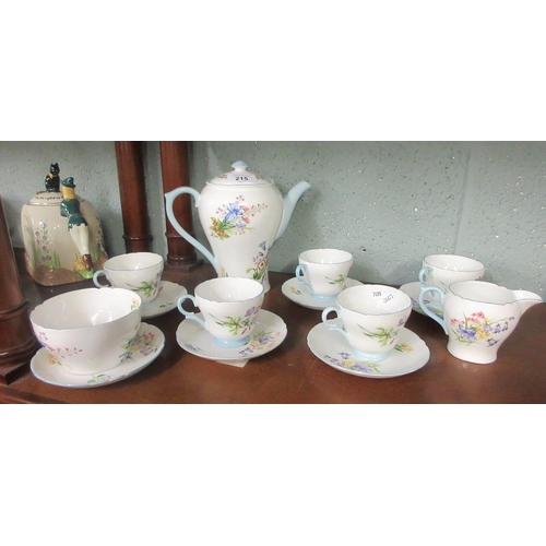 215 - Shelley Wild Flowers Blue coffee set