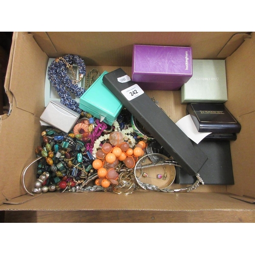 242 - Shoe box of costume jewellery