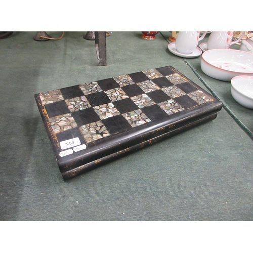 254 - Inlaid mother-of-pearl chess/backgammon board