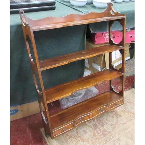 255 - Mahogany wall shelves with drawers