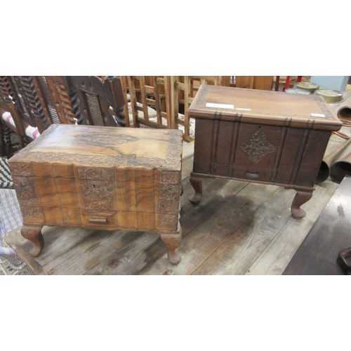 270 - 2 carved sewing chests