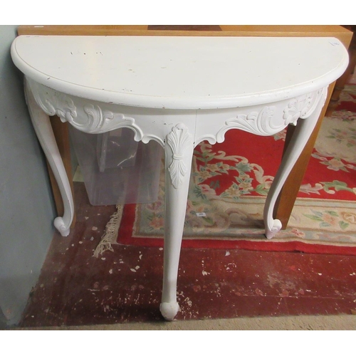 272 - Painted demi lune table