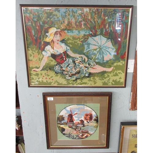 273 - 2 framed tapestries