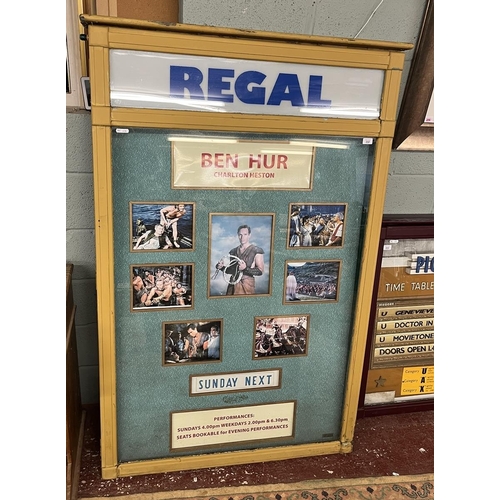 306 - Regal cinema front of house display case with lightbox - Charlton Heston as Ben Hur - Approx W: 111c... 