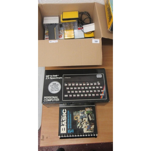 326 - Sinclair ZX Spectrum computer together with games