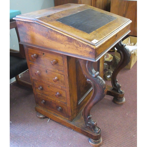 347 - Early Victorian walnut Davenport