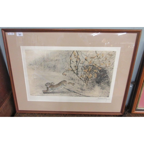 351 - Signed hunting print - Leon Danchin