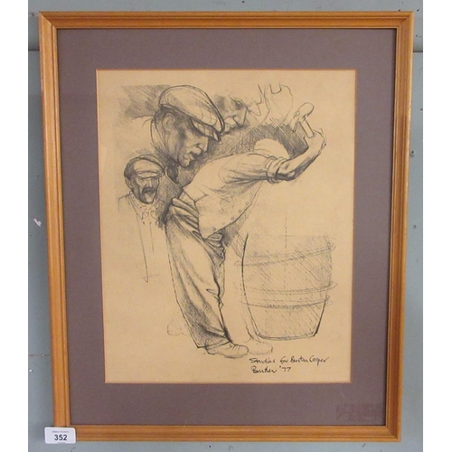 352 - Pencil sketch by William Butler of Burton Cooper