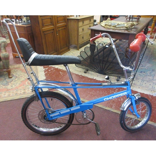 359 - Mk1 Raleigh Chopper in Horizon blue original 1970 in very good condition - Rear hub has been replace... 