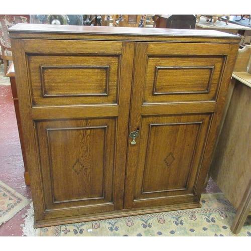 365 - Antique inlaid oak cupboard