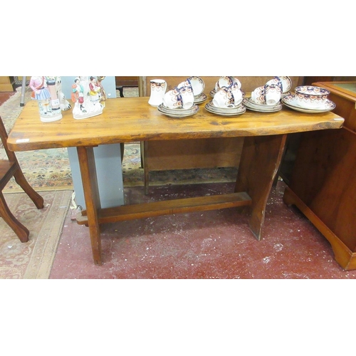 373 - Vintage rough hewn timber table