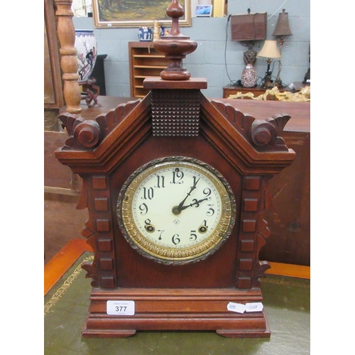 377 - Late 19thC Ansonia wooden mantle clock