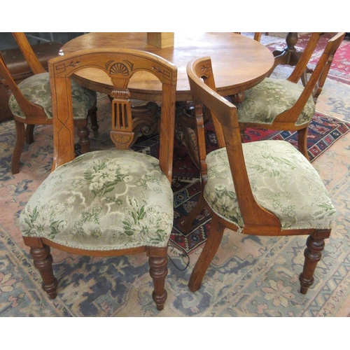 381 - Set of 6 oak Victorian carved dining chairs