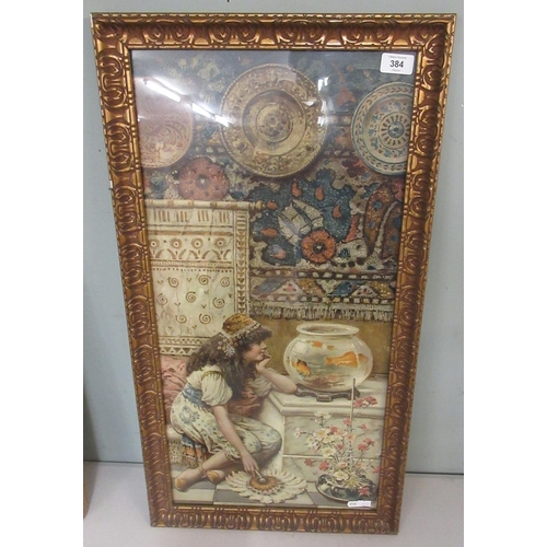 384 - Victorian Pears print in gilt frame