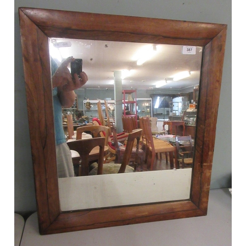 387 - Early antique rosewood wall mirror