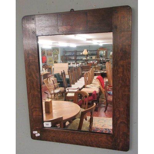 388 - Arts & Crafts mirror with inlaid marquetry panel