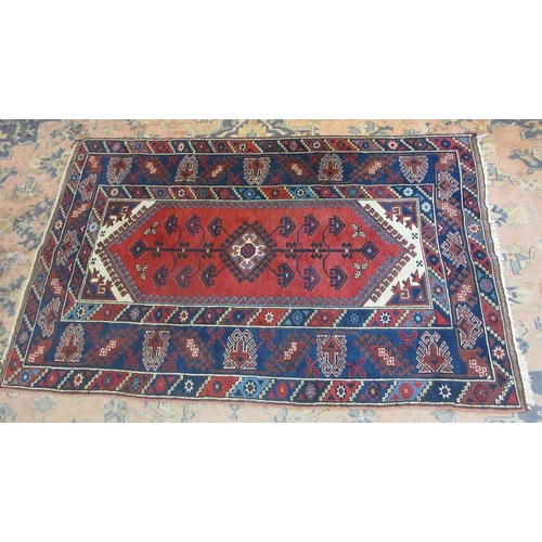 391 - Red and blue patterened Turkish rug