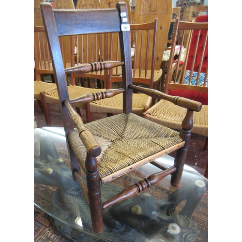 392 - Oak rush seated child's chair