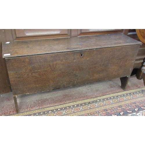 413 - Small antique elm coffer - Approx size W: 111cm D: 31cm H: 51cm