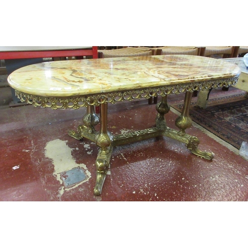 417 - Ornate coffee table - Approx W: 120cm  D: 50cm  H: 49cm