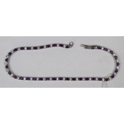 42 - Heavy silver and amethyst necklace