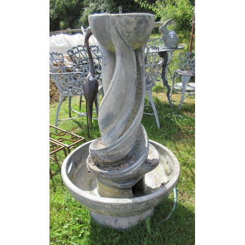 473 - Reconstituted stone garden water fountain - Approx height 98cm  Approx diameter 60cm