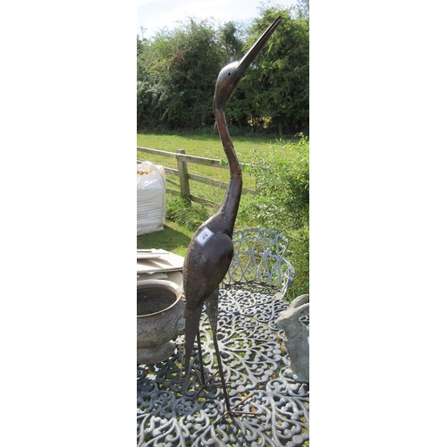 478 - Metal crane garden ornament