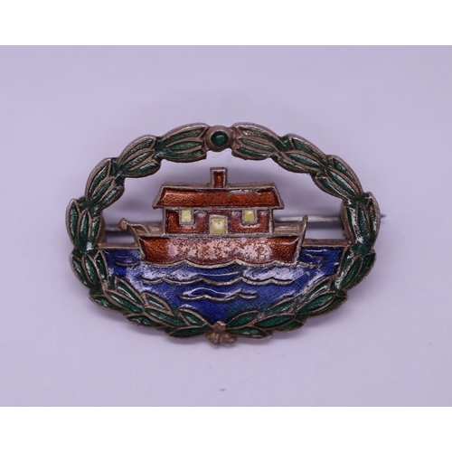 49 - Silver Noah's Ark enamel brooch