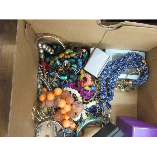 242 - Shoe box of costume jewellery