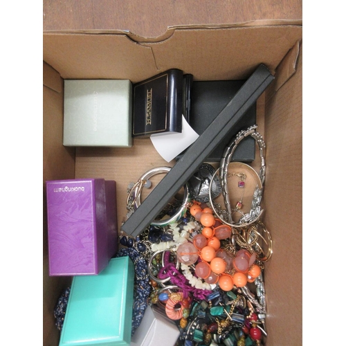 242 - Shoe box of costume jewellery