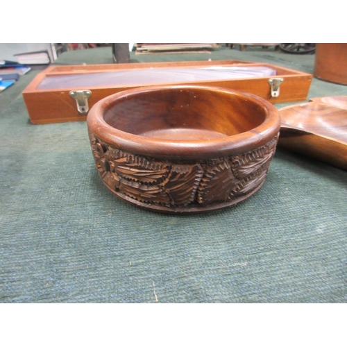 248 - Wooden bowl together with wooden entre dish