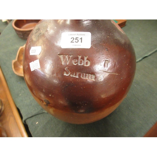 251 - Earthen ware jug marked Webb and Sarum - Approx height 36cm