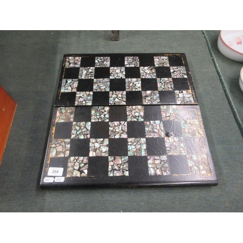 254 - Inlaid mother-of-pearl chess/backgammon board