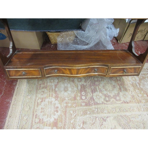 255 - Mahogany wall shelves with drawers