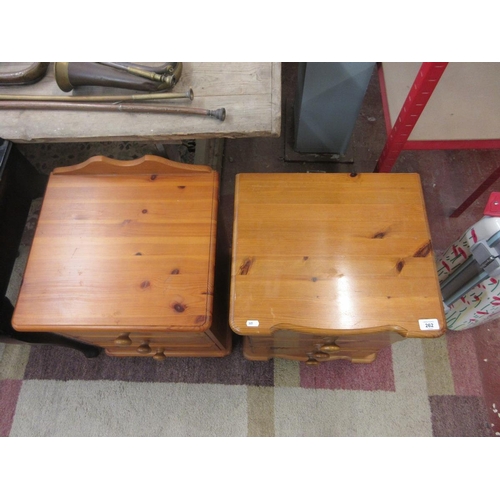 262 - 2 pine bedside drawers