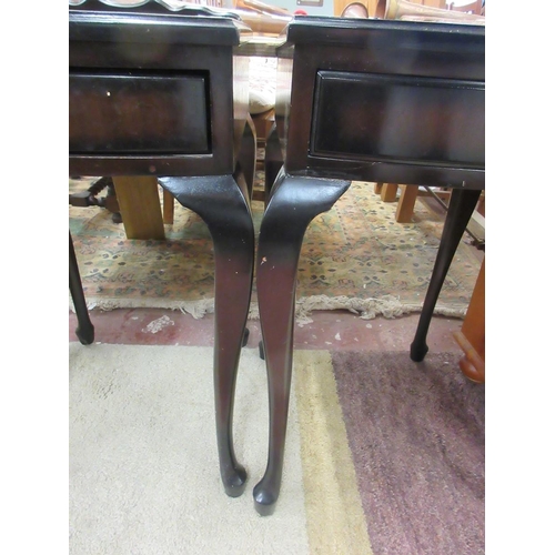 263 - Pair of ebonised bedside stands