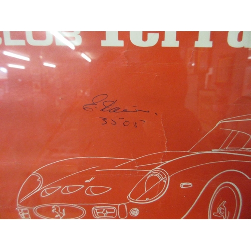 278 - Vintage Club Ferrari poster with signatures 