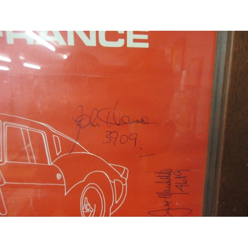 278 - Vintage Club Ferrari poster with signatures 