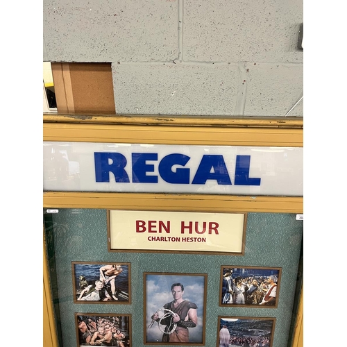 306 - Regal cinema front of house display case with lightbox - Charlton Heston as Ben Hur - Approx W: 111c... 