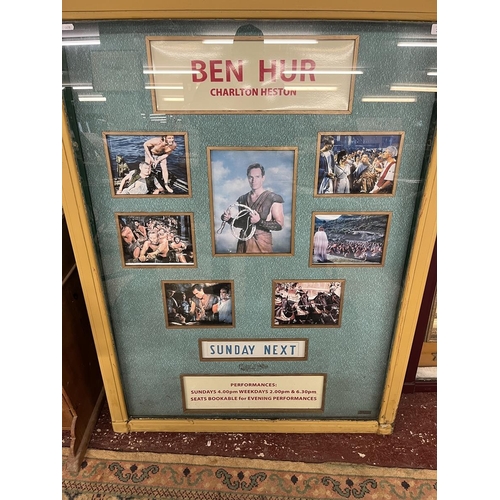 306 - Regal cinema front of house display case with lightbox - Charlton Heston as Ben Hur - Approx W: 111c... 